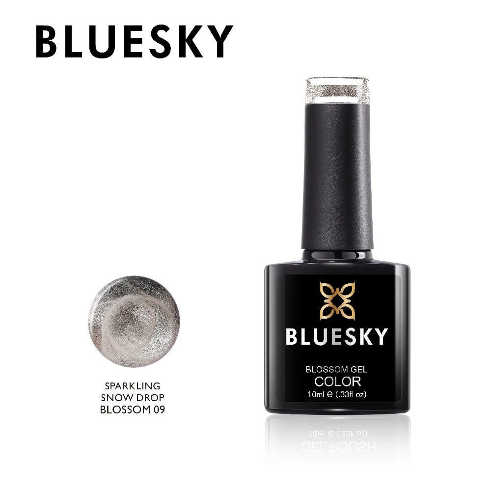 Bluesky UV LED gel lak (Blossom09), 10ml - Srebrn