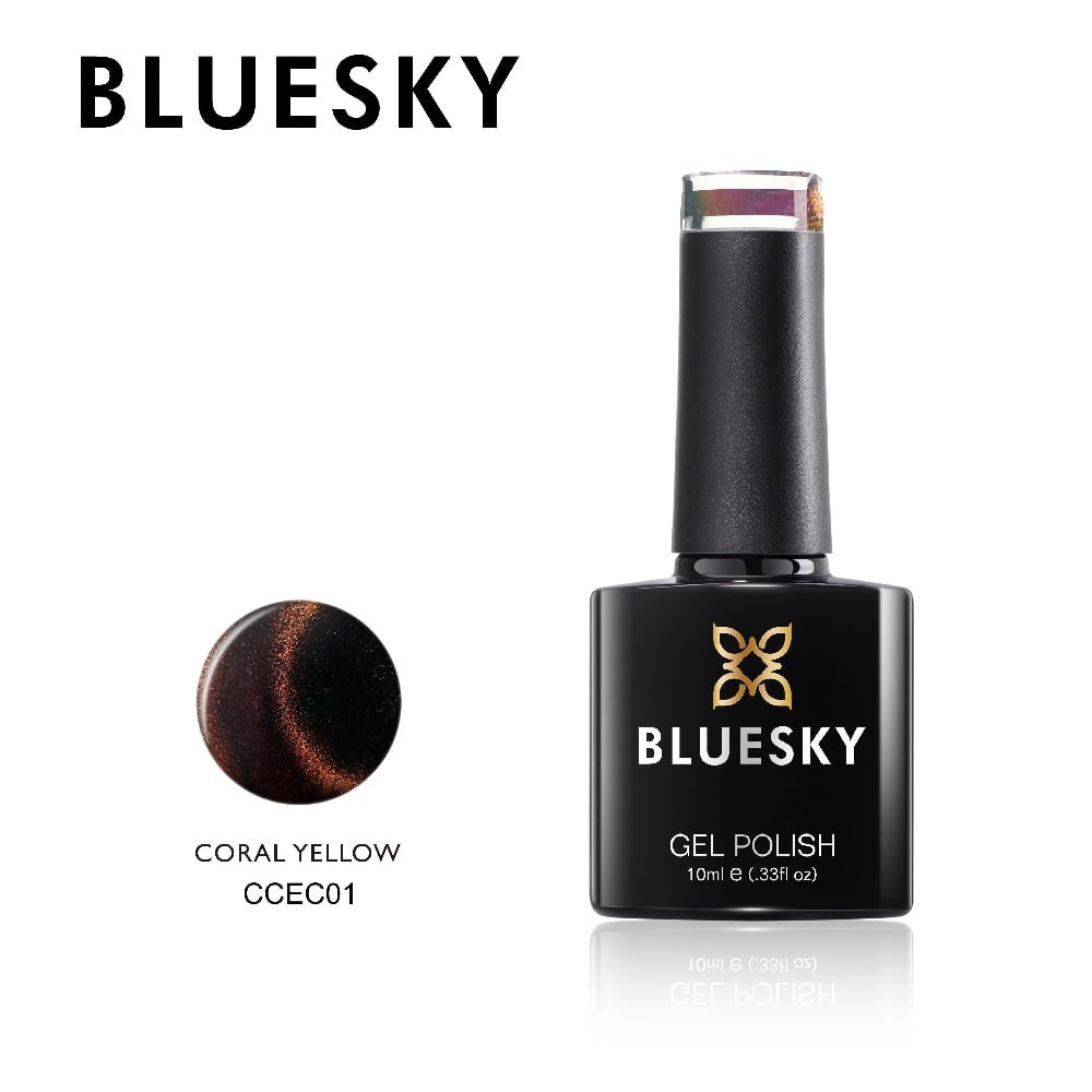 Bluesky UV LED gel lak (Cameleon cat eye 01 Coral Yellow), 10 ml