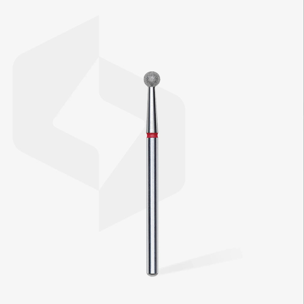STALEKS PRO Diamantni brusilni nastavek za nohte, RDEČA krogla premer 3,5mm