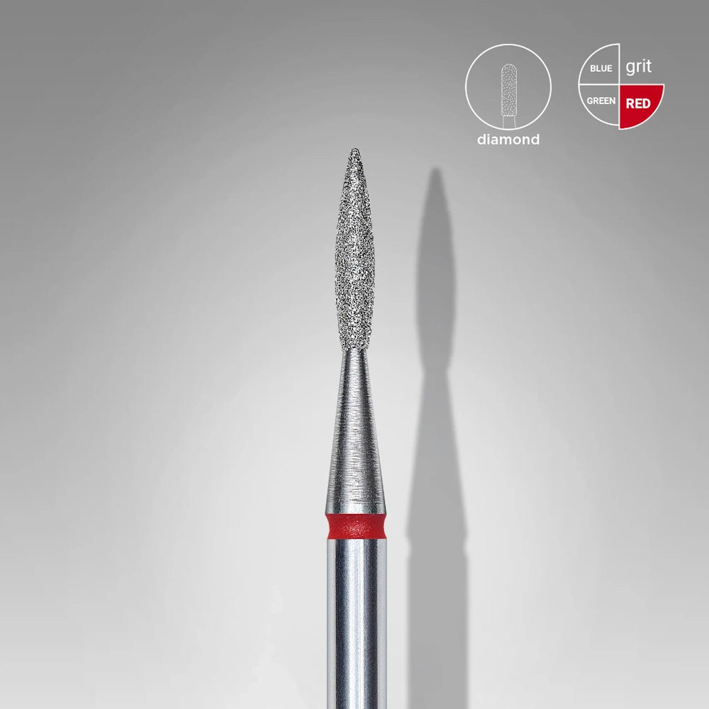 STALEKS PRO Diamantni brusilni nastavek Flame, RDEČ 1,6x8mm