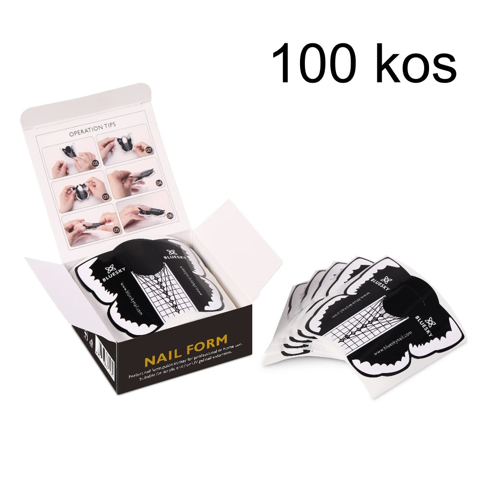 Bluesky Šablone za podaljševanje nohtov (črne)