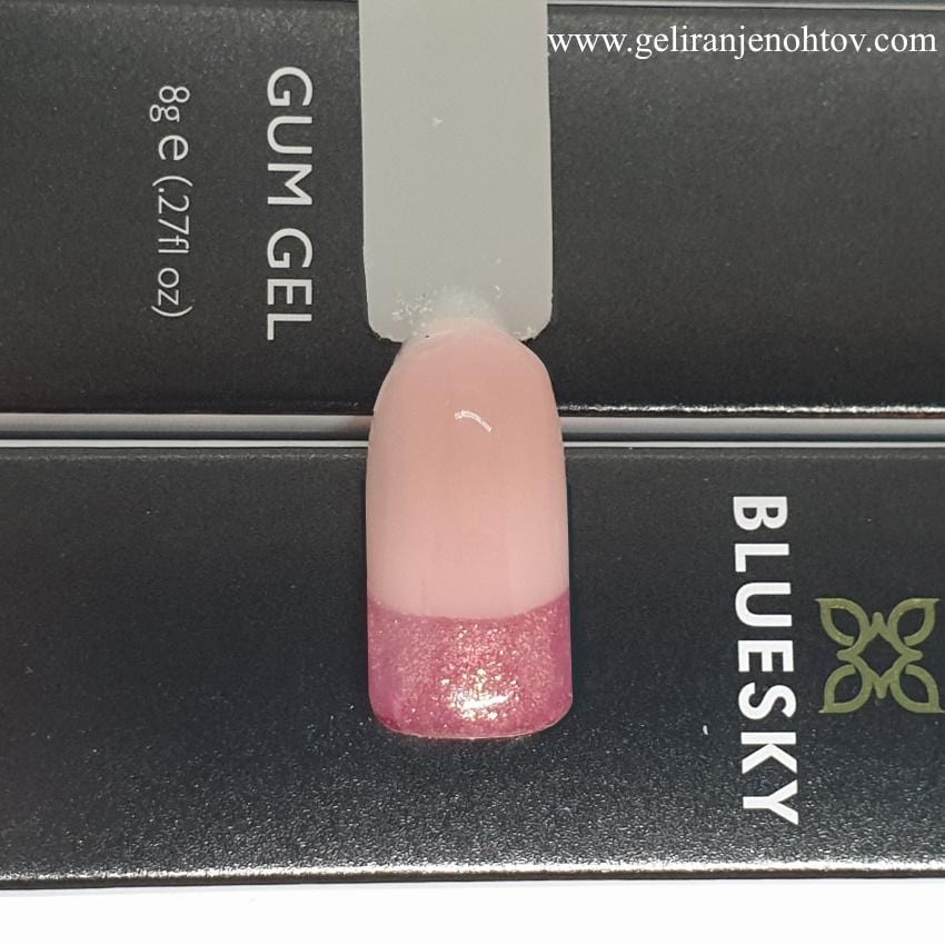 BLEUSKY UV LED GUM GEL Z BLEŠČICAMI, 8g