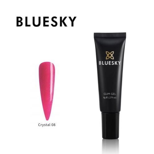BLEUSKY UV LED GUM GEL Z BLEŠČICAMI, 8g