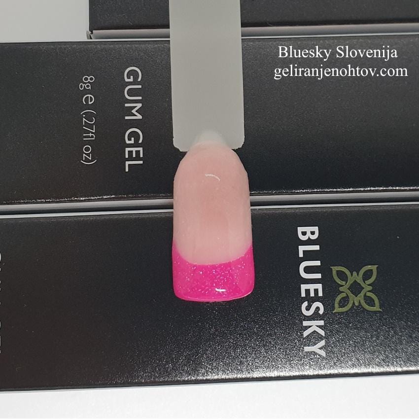 BLEUSKY UV LED GUM GEL Z BLEŠČICAMI, 8g