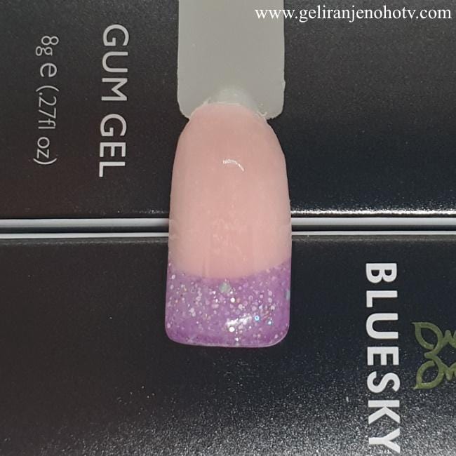 BLEUSKY UV LED GUM GEL Z BLEŠČICAMI, 8g