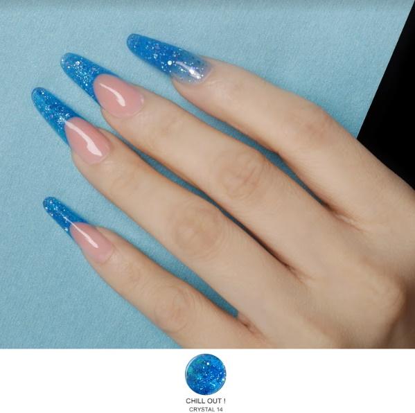 BLEUSKY UV LED GUM GEL Z BLEŠČICAMI, 8g