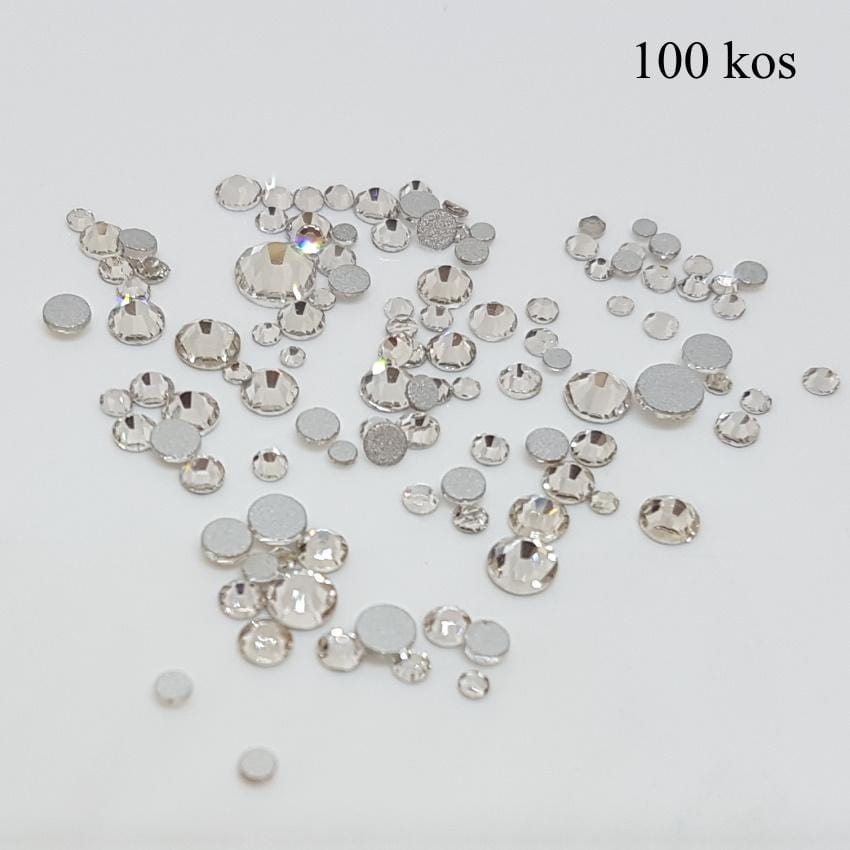 Okrasni kristalčki (srebrni, okrogli, različne velikosti) 100kos/1440kos