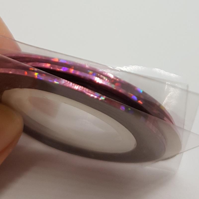 Lepilni trak (temno roza z bleščicami) - 1 kos