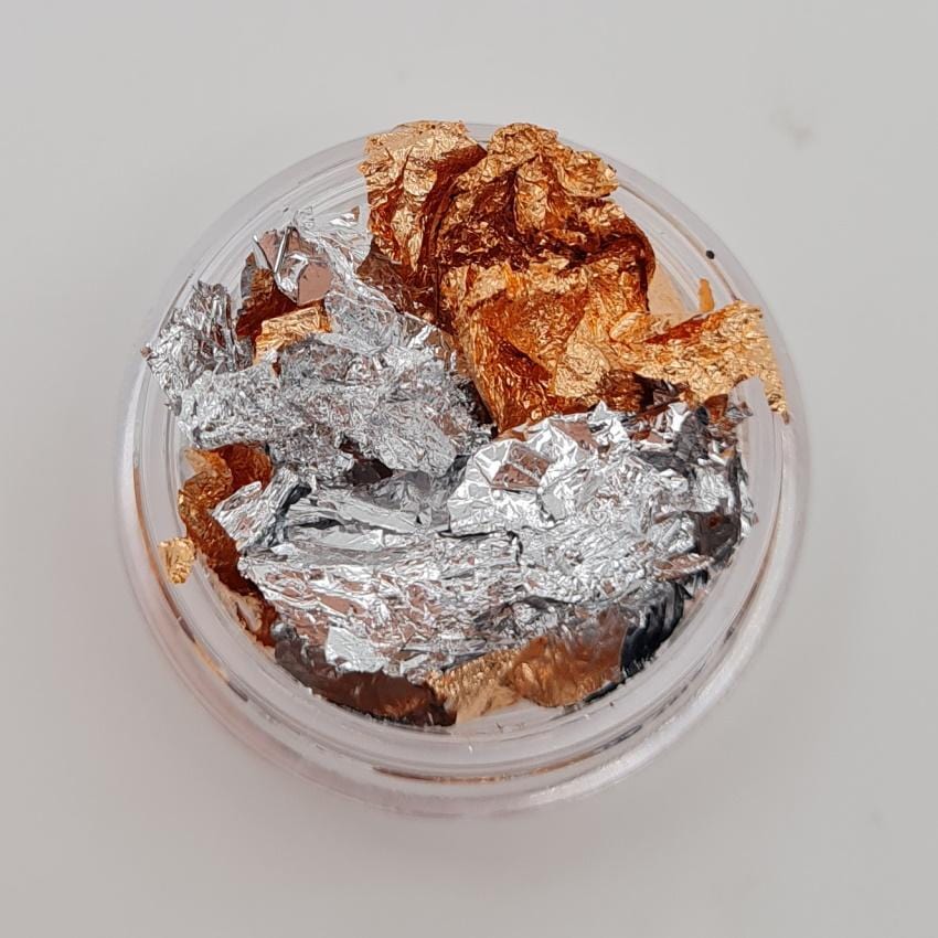 Nail art srebrna in bron folija 3ml