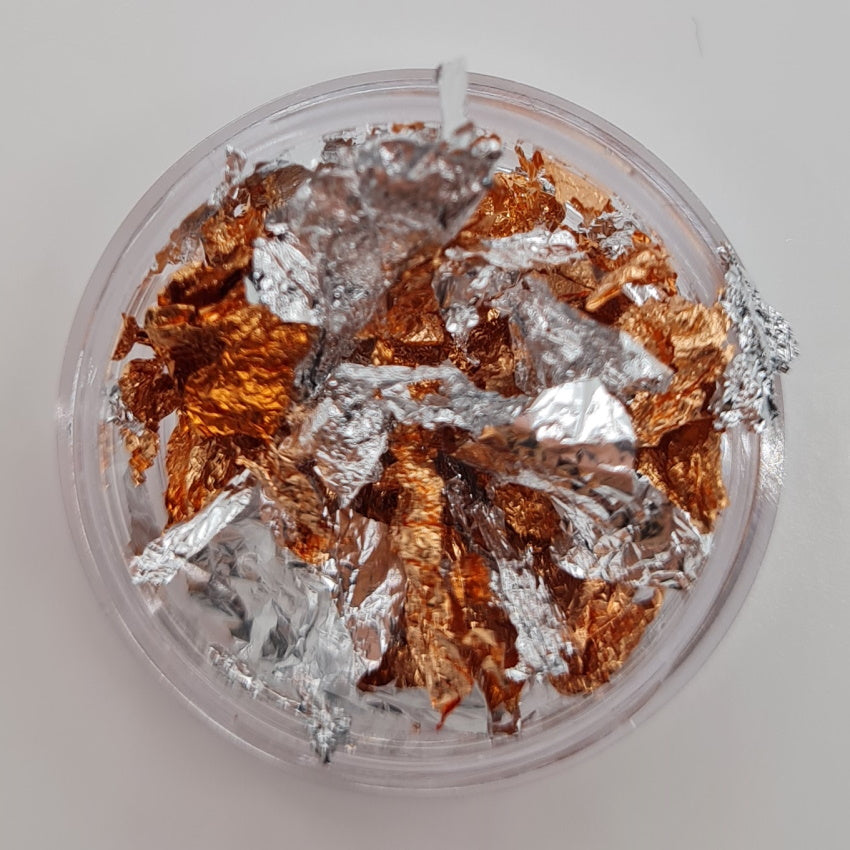 Nail art folija (bakrena in srebrna) 3ml