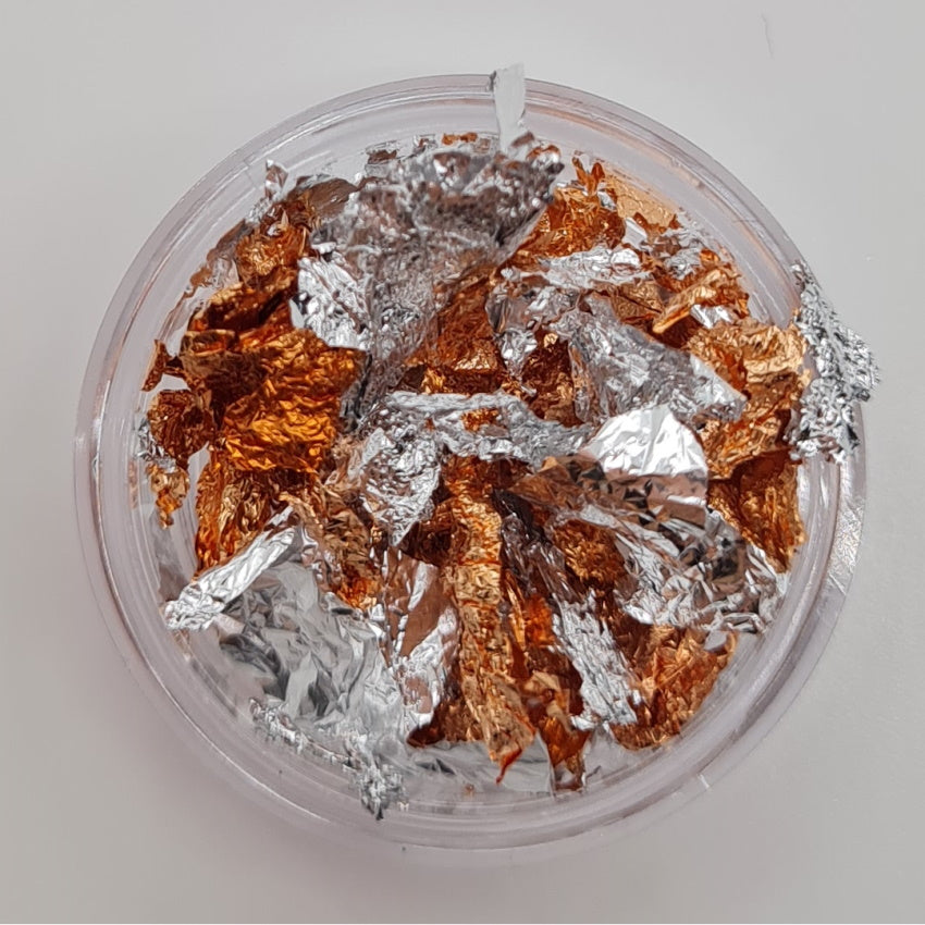 Nail art folija (bakrena in srebrna) 3ml