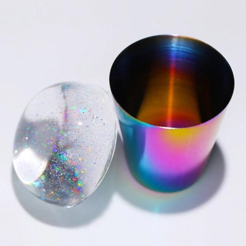 Štampiljka in strgalo set (mavrična)