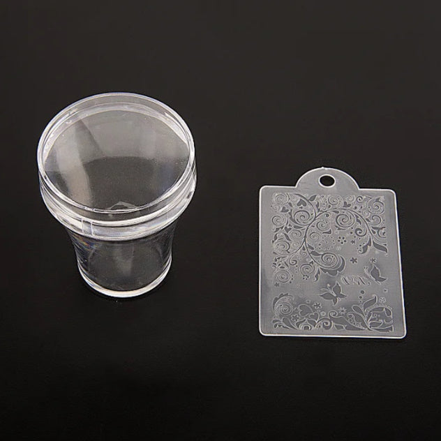 Štampiljka in strgalo set (širok prozoren)