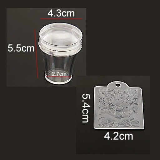 Štampiljka in strgalo set (širok prozoren)