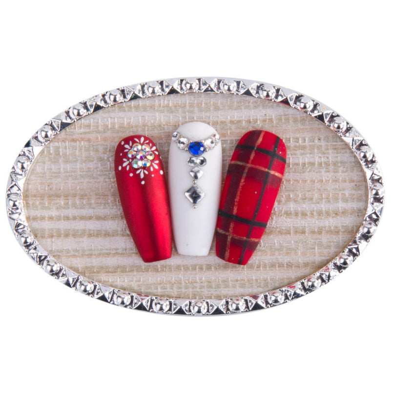 Dekorativna podlaga za prikaz barv in poslikav - elipsa s srebrnimi kristalčki