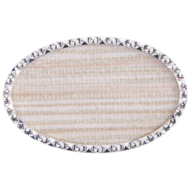 Dekorativna podlaga za prikaz barv in poslikav - elipsa s srebrnimi kristalčki