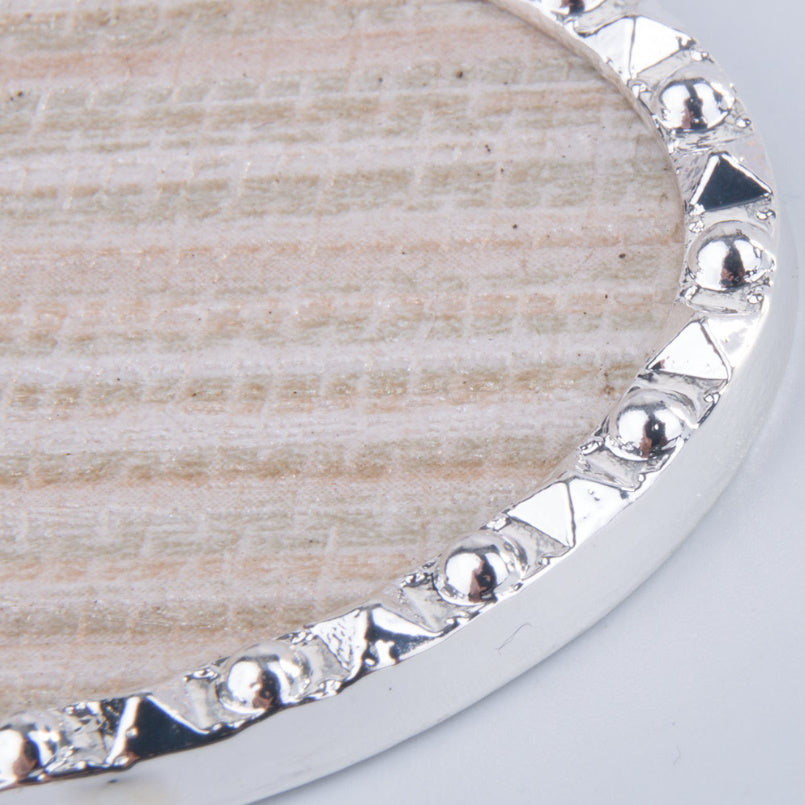 Dekorativna podlaga za prikaz barv in poslikav - elipsa s srebrnimi kristalčki