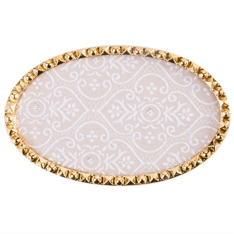 Dekorativna podlaga za prikaz barv in poslikav - elipsa z zlatimi kristalčki