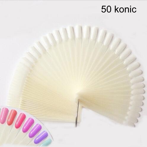 50 konic naravne barve na kovinskem obroču za prikaz