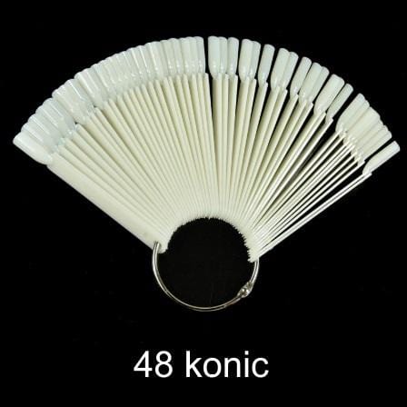 48 konic naravne barve na kovinskem obroču za prikaz