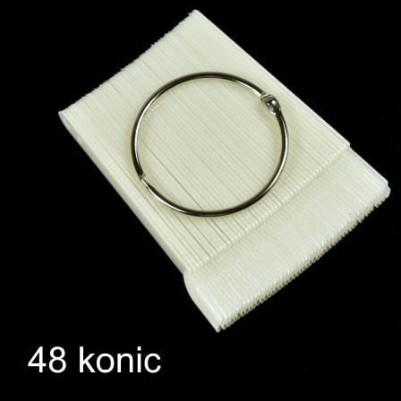 48 konic naravne barve na kovinskem obroču za prikaz