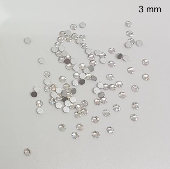 Okrasni kristalčki (srebrni, okrogli) 3mm/ 100kos