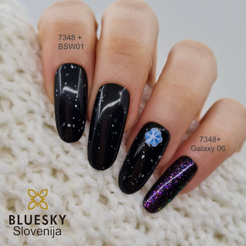 Bluesky UV/LED gel-lak (NO WIPE TOP COAT Z BELIMI PIKICAMI - BSW01/ BSW02 MAT) 10ML