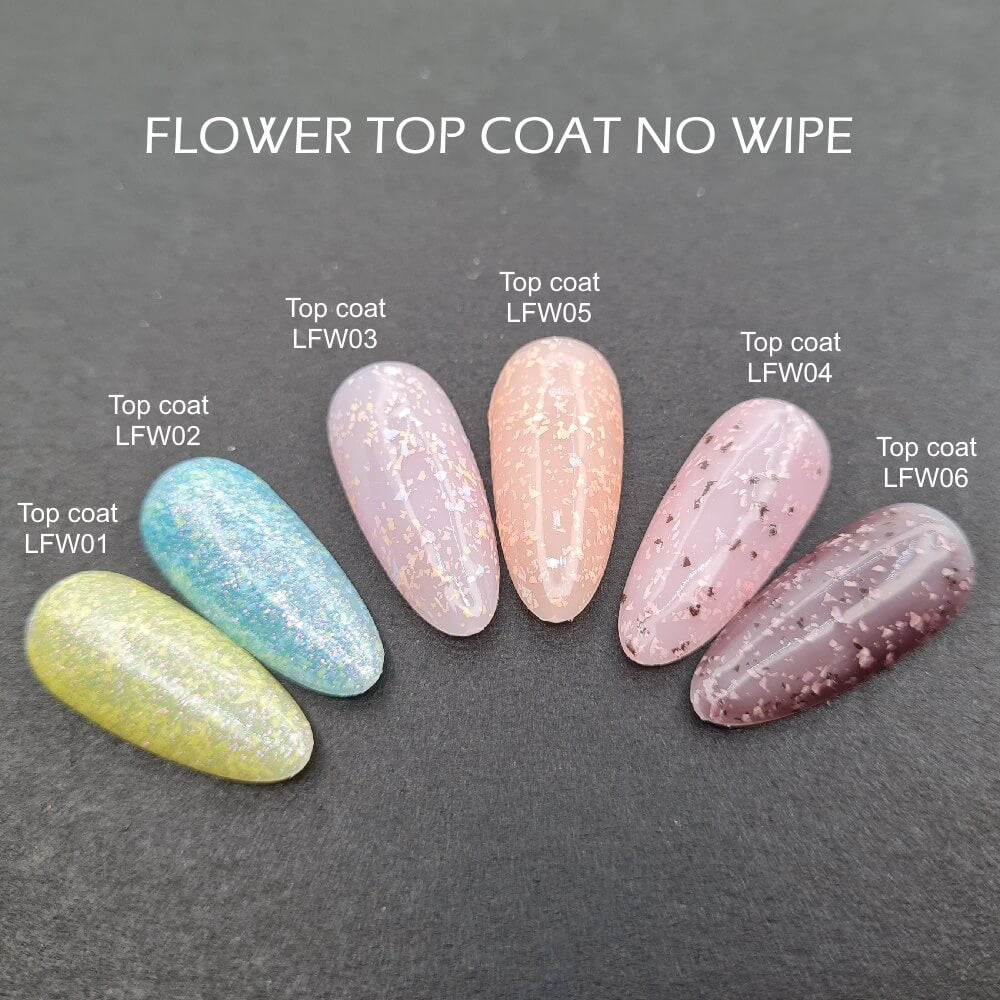 Bleusky UV/LED gel-lak (Flower Top coat No wipe - LFW02), 10ml