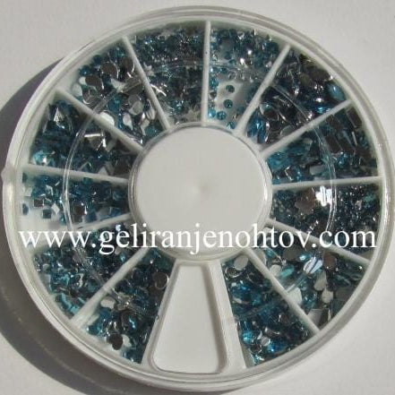 Okrasni kamenčki (svetlo modri, različne oblike)