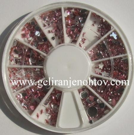 Okrasni kamenčki (svetlo roza, različne oblike)