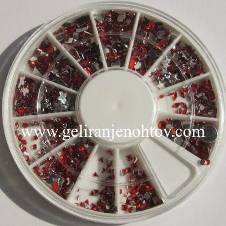 Okrasni kamenčki (rdeči, različne oblike)