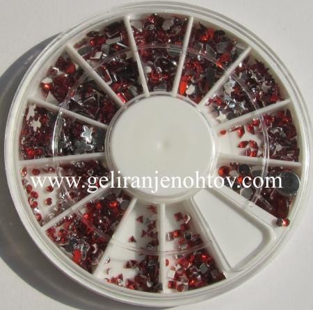 Okrasni kamenčki (rdeči, različne oblike)