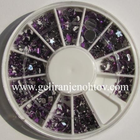 Okrasni kamenčki (temno viola, različne oblike)