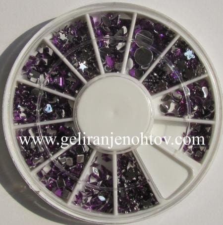 Okrasni kamenčki (temno viola, različne oblike)