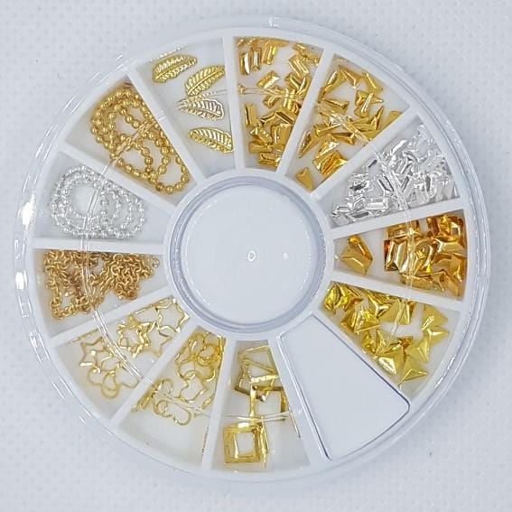 3D okraski kamenčki (srebrni & zlati)