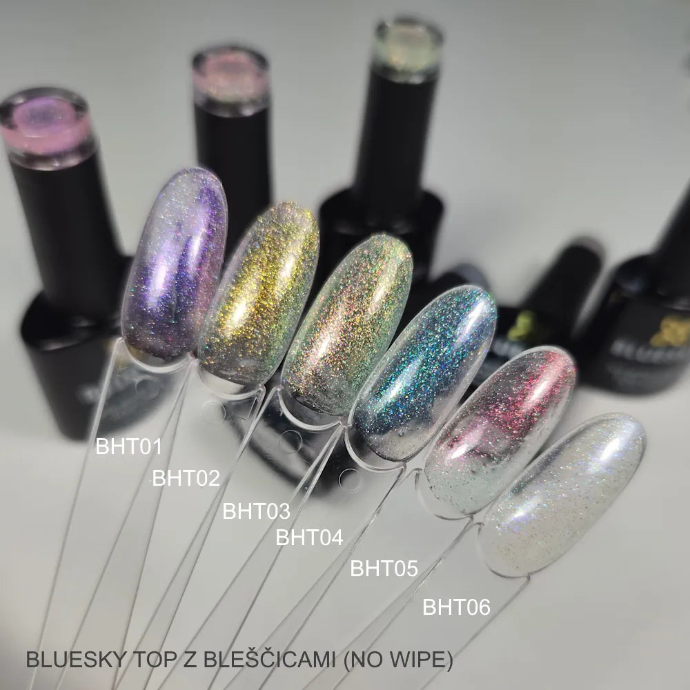 Bluesky top coat z bleščicami