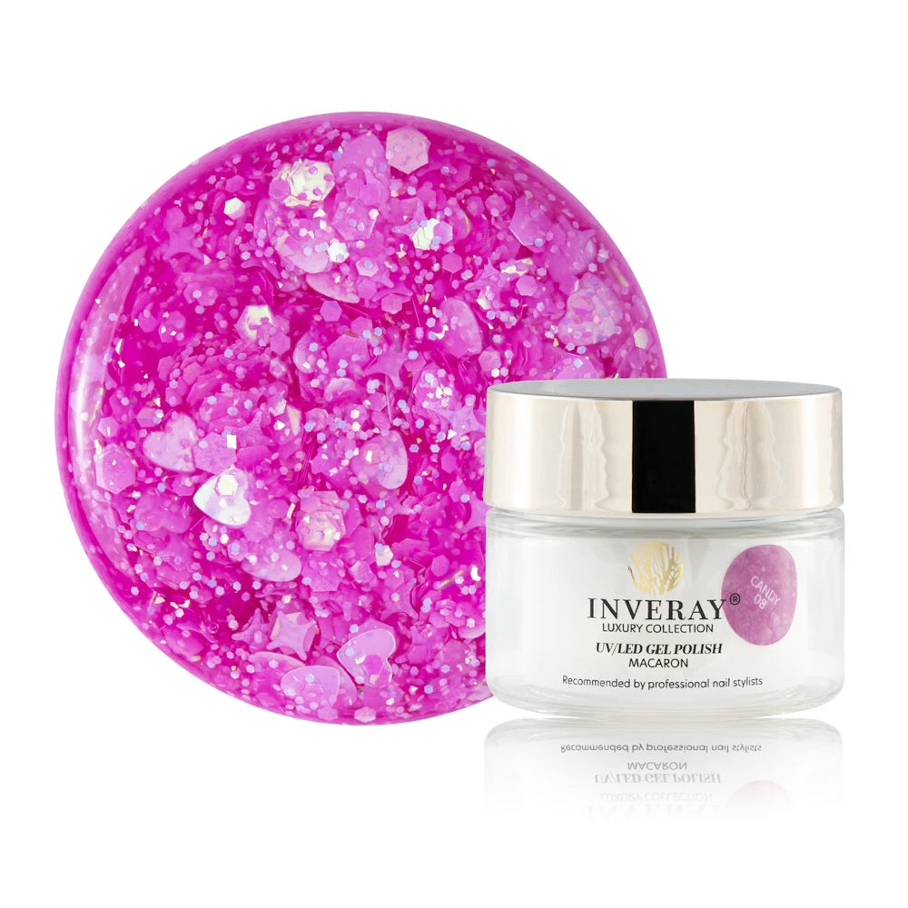 INVERAY gel lak v posodici MACARON 08 CANDY 10ml