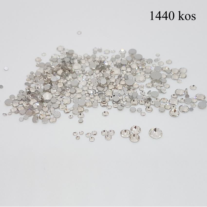 Okrasni kristalčki (srebrni, okrogli, različne velikosti) 100kos/1440kos