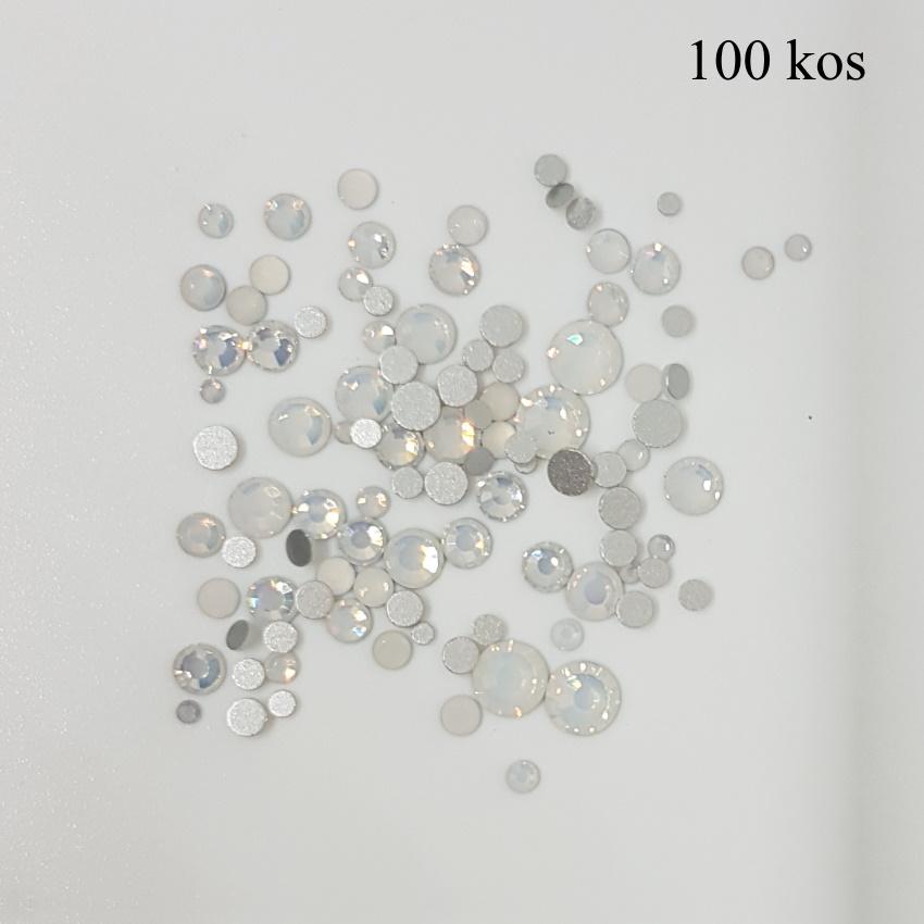Kristalčki (mlečno beli, okrogli, različne velikosti) 100kos/1440kos geliranjenohtov