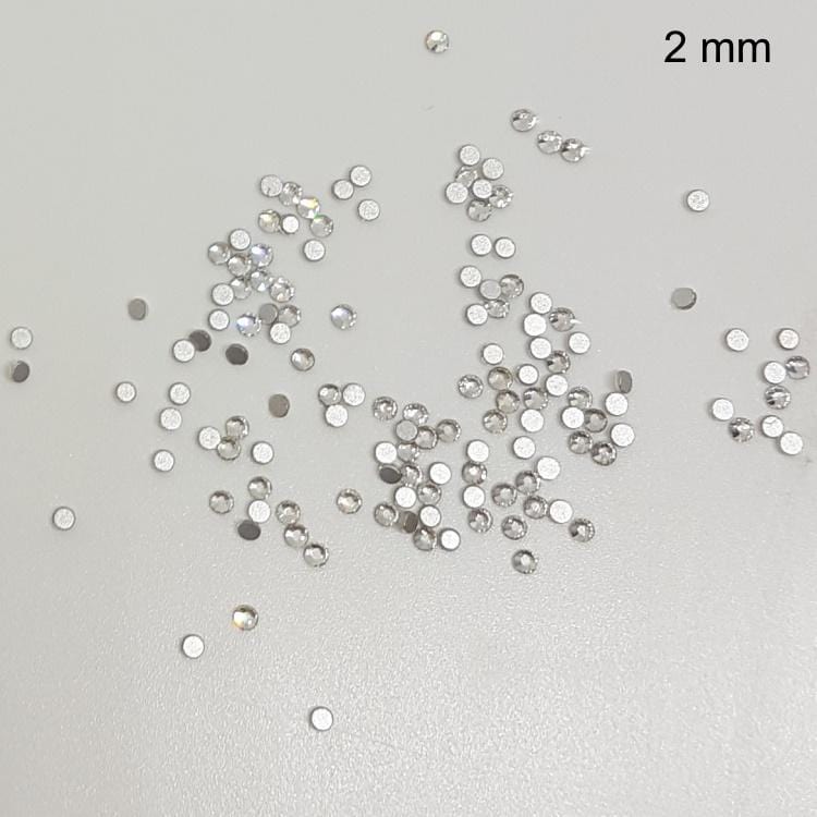 Okrasni kristalčki (srebrni, okrogli, 2mm) 100/200 kos