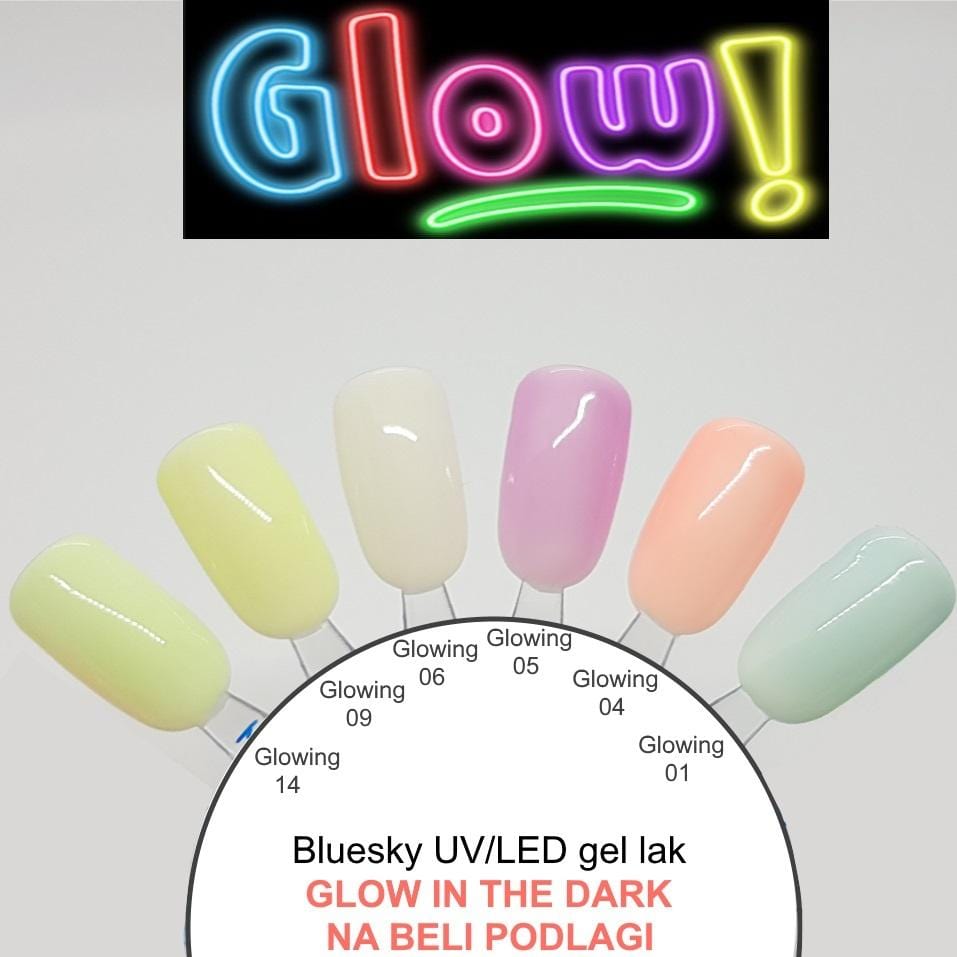 Bluesky UV/LED gel-lak (Glowing 09/ Rumen), 10 ml - GLOW IN THE DARK/SE SVETI V TEMI