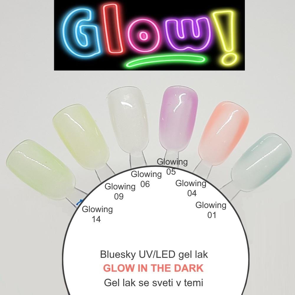 Bluesky UV/LED gel-lak (Glowing 09/ Rumen), 10 ml - GLOW IN THE DARK/SE SVETI V TEMI