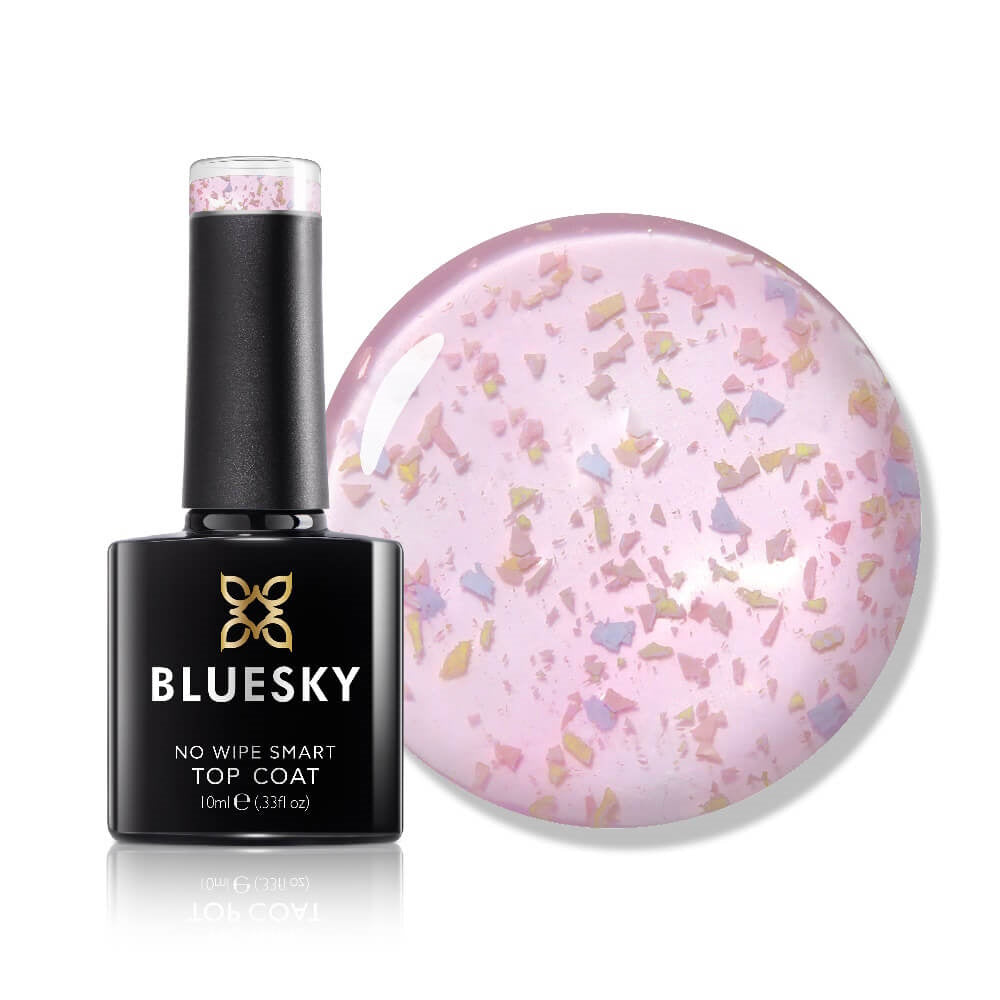 Bluesky barvni top coat z bleščicami LFW03