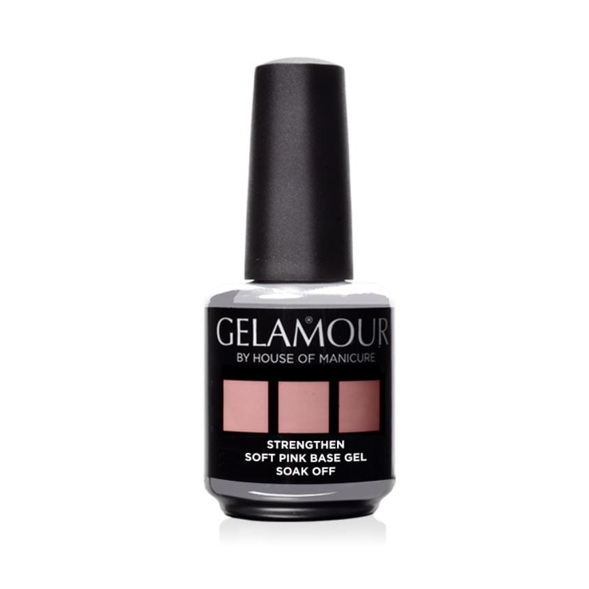 Gelamour UV/LED gel-lak (Gradilni podlak - Strenghten Soft Pink base gel), 15ml