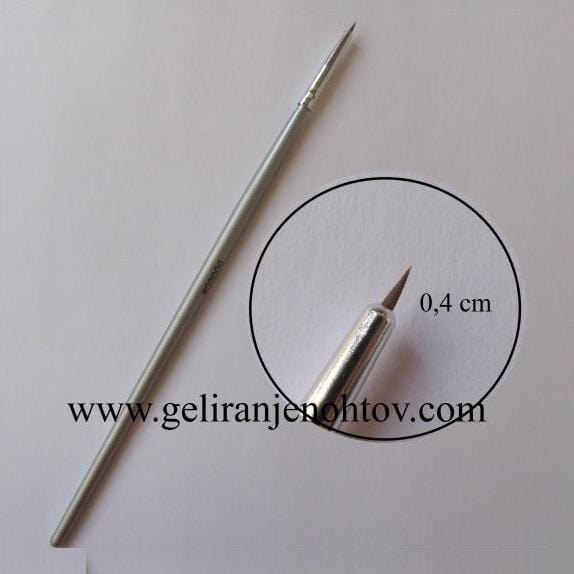Čopič nail art (srebrn - 0,4cm) geliranjenohtov