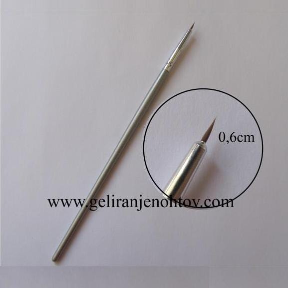 Čopič nail art (srebrn - 0,6 cm) geliranjenohtov