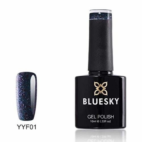 Bluesky UV LED gel lak (YYF01) Viola in temno modre bleščice, 10 ml