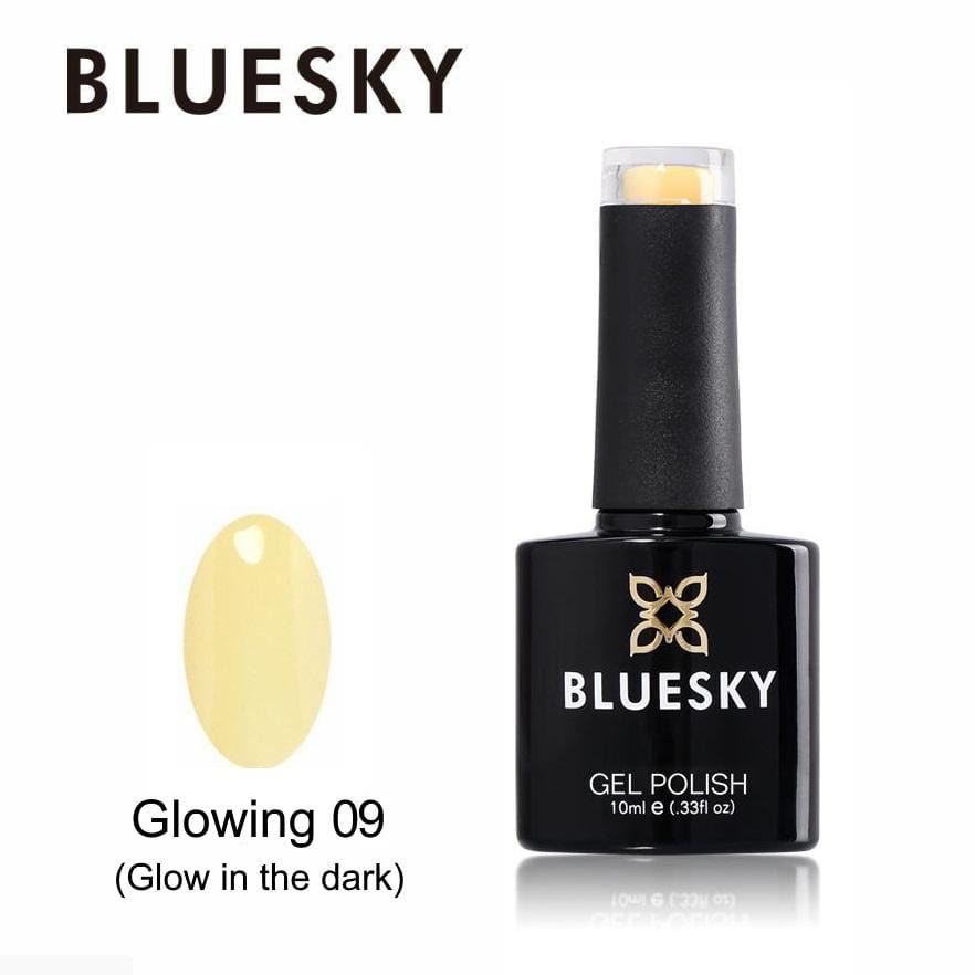 Bluesky UV/LED gel-lak (Glowing 09/ Rumen), 10 ml - GLOW IN THE DARK/SE SVETI V TEMI geliranjenohtov